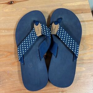 L.L. Bean Navy and White Polka Dot Shoes